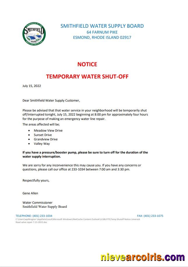 USA Rhode Island Smithfield water supply board water